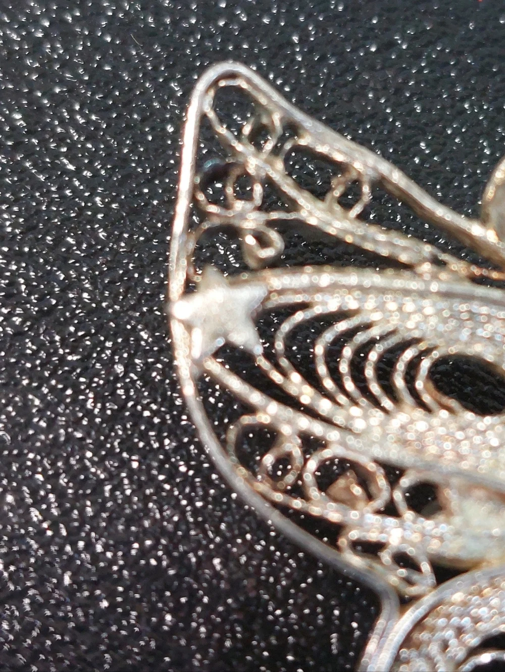 Vintage Spun Silver Filigree Butterfly 2.25